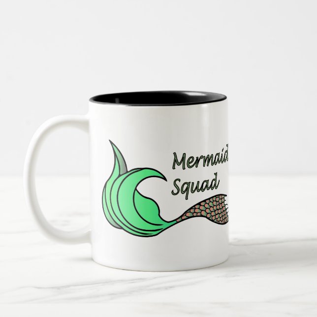Tasse 2 Couleurs Équipe de sirènes orange et verte. (Gauche)