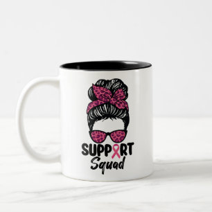 Tasse 2 Couleurs Équipe de soutien Nœud sale Guerrière rose Cancer 