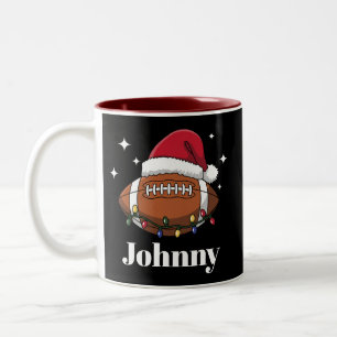 Tasse 2 Couleurs Équipe de sport d'hiver de football de Noël person