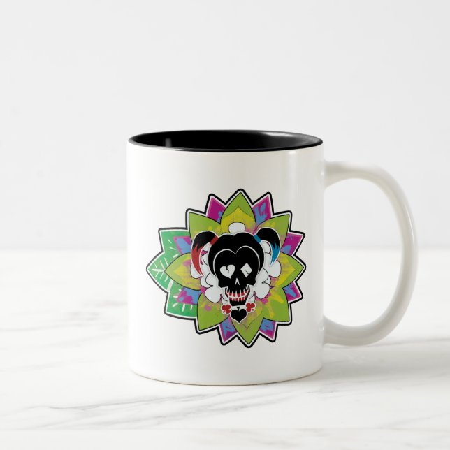 Tasse 2 Couleurs Équipe de suicide | Harley Quinn Crâne tatouage (Droit)