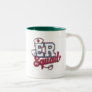 Tasse 2 Couleurs Équipe des urgences, salle d'urgence, chemise d'in