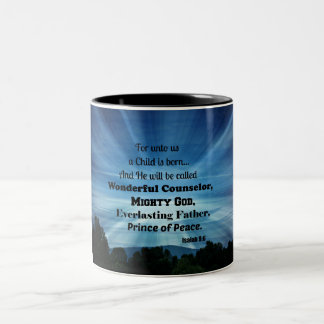 Tasse 2 Couleurs Esaïe 9:6 Car pour nous un Enfant est né.