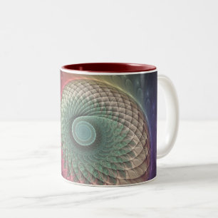 Tasse 2 Couleurs Escargot Abstrait coloré Art moderne fractal