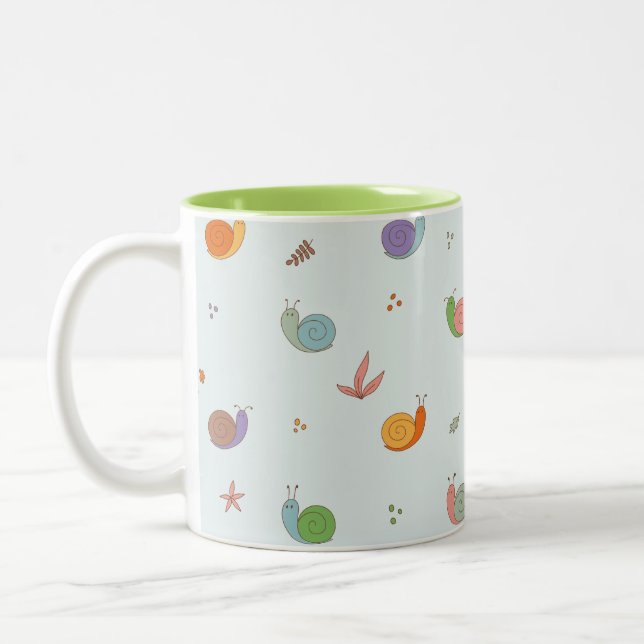 Tasse 2 Couleurs Escargots amusants (Gauche)