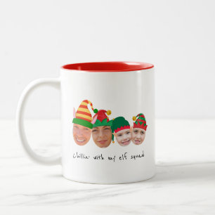 Tasse 2 Couleurs Escouade d'elfe 4 photos Noël