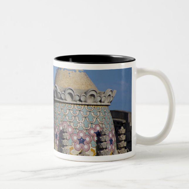 Tasse 2 Couleurs Espagne, Catalogne, Barcelone. Toit de Barcelone (Droit)