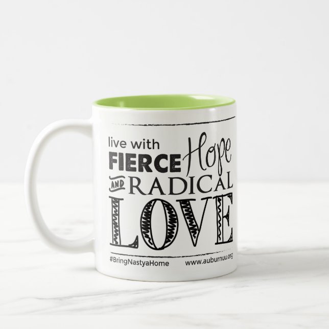 Tasse 2 Couleurs Espoir féroce et amour radical - Drinkware (Gauche)