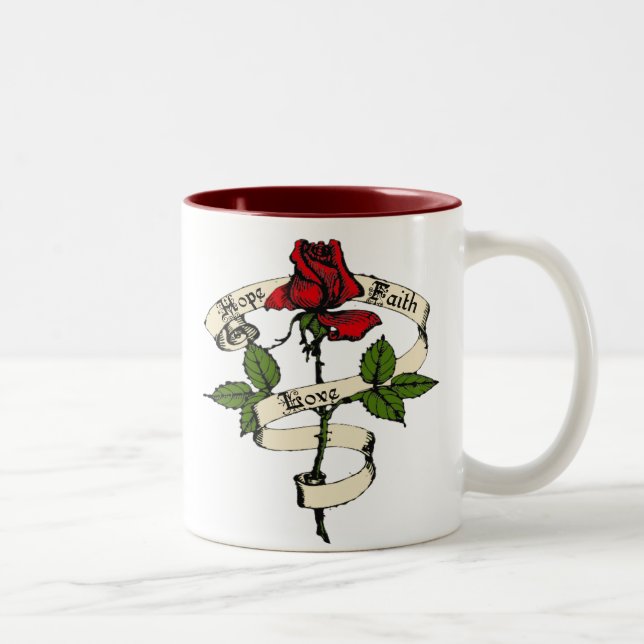 Tasse 2 Couleurs Espoir, foi, amour (Droit)