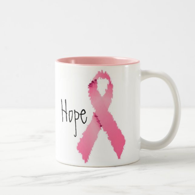Tasse 2 Couleurs Espoir rose peint de ruban (Droit)