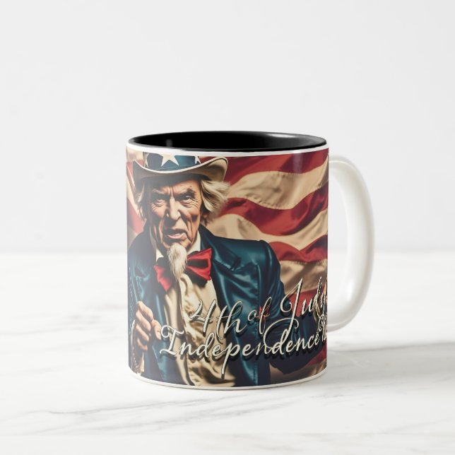 Tasse 2 Couleurs Esprit de liberté en rouge, blanc et bleu (Devant droit)