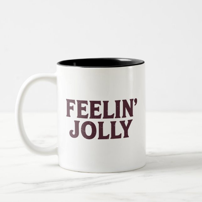 Tasse 2 Couleurs Esprit de Noël drôle et joyeux  (Gauche)