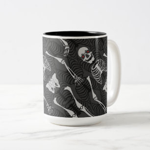Tasse 2 Couleurs Esquisses noires et blanches Halloween