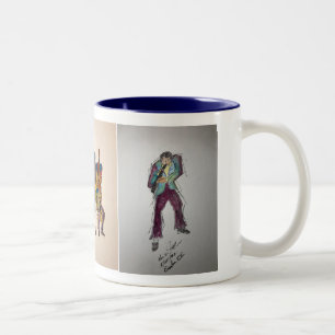 Tasse 2 Couleurs Esquisses originales de musiciens de jazz