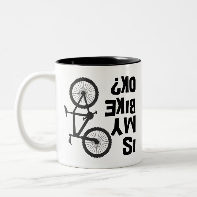 Tasse 2 Couleurs Est Mon Vélo OK Funny VTT (Gauche)