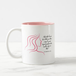 Tasse 2 Couleurs Esther 4:14 Écriture Verset Biblique Silhouette Ro
