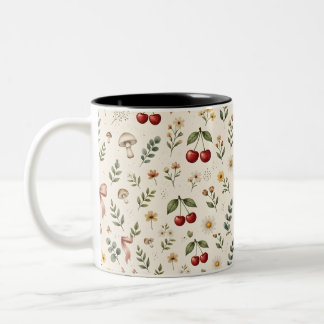 Tasse 2 Couleurs Esthétique Coquette Cerise Rouge et Ruban Rose