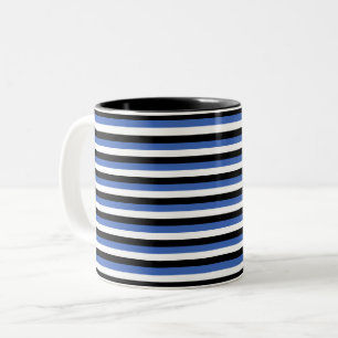 Tasse 2 Couleurs estonia drapeau rayures symbole pays lignes motifs