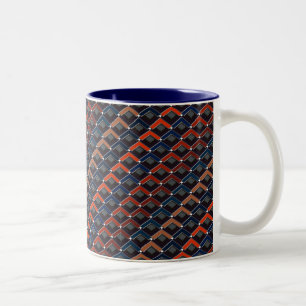Tasse 2 Couleurs Étapes Karo en zigzag coloré