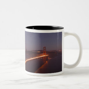 Tasse 2 Couleurs États-Unis, Californie, Marin. Lever de lune au-de