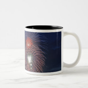 Tasse 2 Couleurs États-Unis, Illinois, Chicago, Feu d'artifice du q