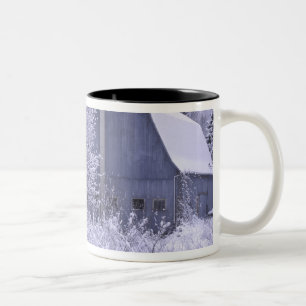 Tasse 2 Couleurs États-Unis, Michigan, Rochester Hills. Bleu enneig