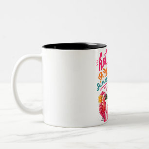 Tasse 2 Couleurs Été de fille chaude Flamant avec des lunettes de s