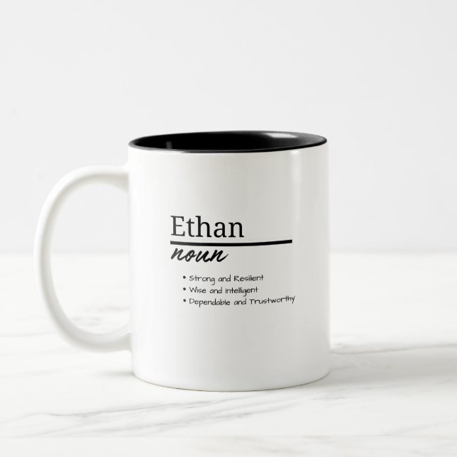 Tasse 2 Couleurs Ethan, Garçon Nom Personnalisé Définition (Gauche)