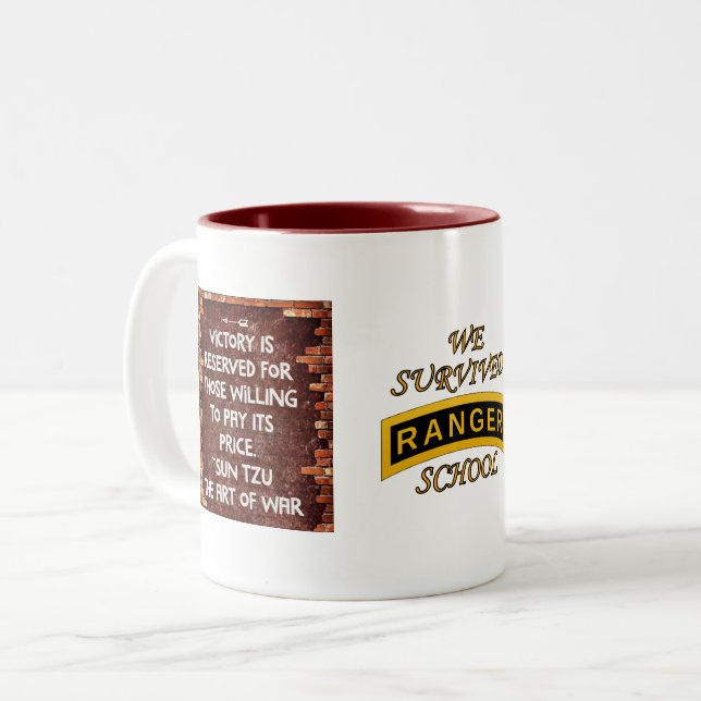 Tasse 2 Couleurs Étiquette d'école de garde forestière d'armée - (Devant gauche)