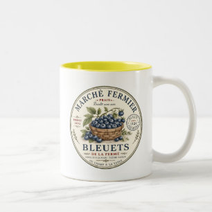 Tasse 2 Couleurs Étiquette Myrtilles Vintage