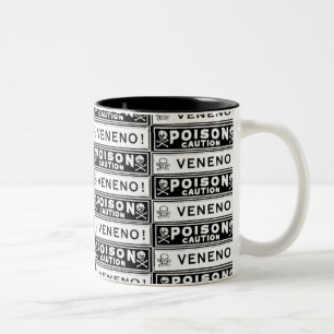 Tasse 2 Couleurs Étiquettes de poison vintage