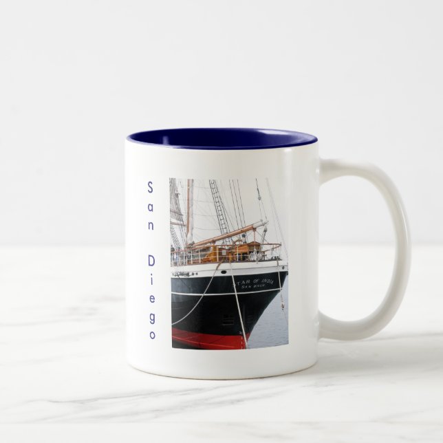 Tasse 2 Couleurs Étoile de l'Inde, San Diego, CA (Droit)
