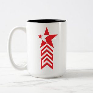 Tasse 2 Couleurs Étoile rouge avec flèches chevron
