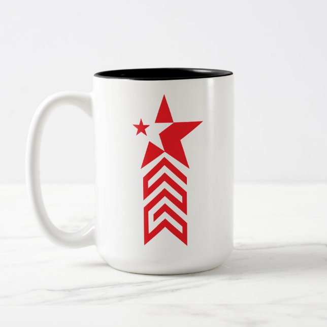 Tasse 2 Couleurs Étoile rouge avec flèches chevron (Gauche)