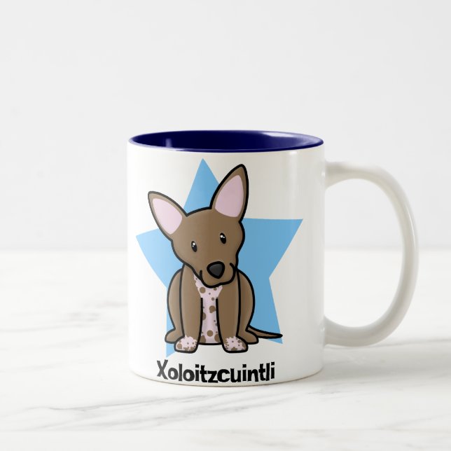 Tasse 2 Couleurs Étoile Xoloitzcuintli de Kawaii (Droit)