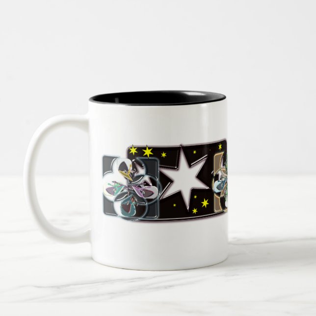 Tasse 2 Couleurs Étoiles de café à deux tons (Gauche)
