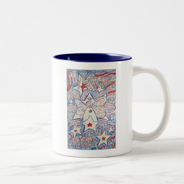 Tasse 2 Couleurs Étoiles et rayures Angel (Droit)