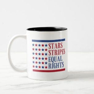 Tasse 2 Couleurs Étoiles rayures et droits égaux