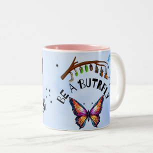 Tasse 2 Couleurs Être un papillon Art avec une nature d'aile vibran
