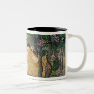 Tasse 2 Couleurs Étreinte de Radha et de Krishna dans un verger de
