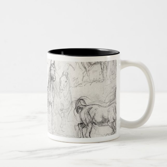 Tasse 2 Couleurs Étude des chevaux (Droit)
