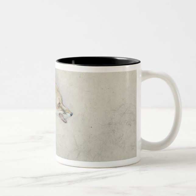 Tasse 2 Couleurs Étude d'un Fox de acroupissement, faisant face au (Droit)