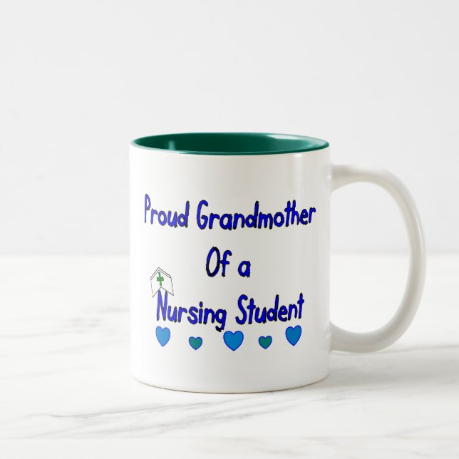 Tasse 2 Couleurs Étudiant fier de soins de Granmother (Droit)