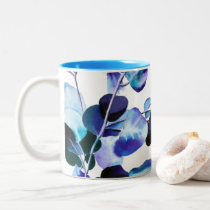 Tasse 2 Couleurs Eucalyptus gomme Feuille aquarelle art