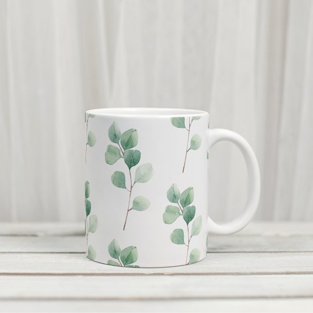 Tasse 2 Couleurs Eucalyptus Motif vert (Créateur téléchargé)