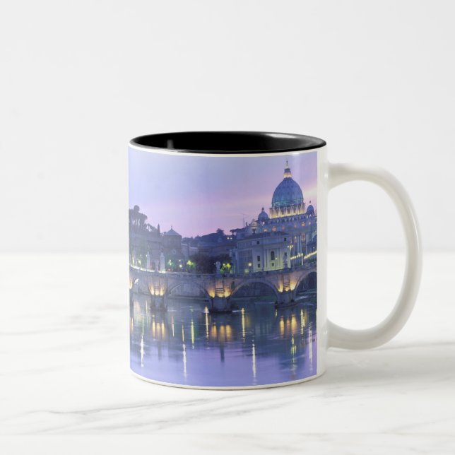 Tasse 2 Couleurs Europe, Italie, Rome, Vatican. St. Peter's & (Droit)