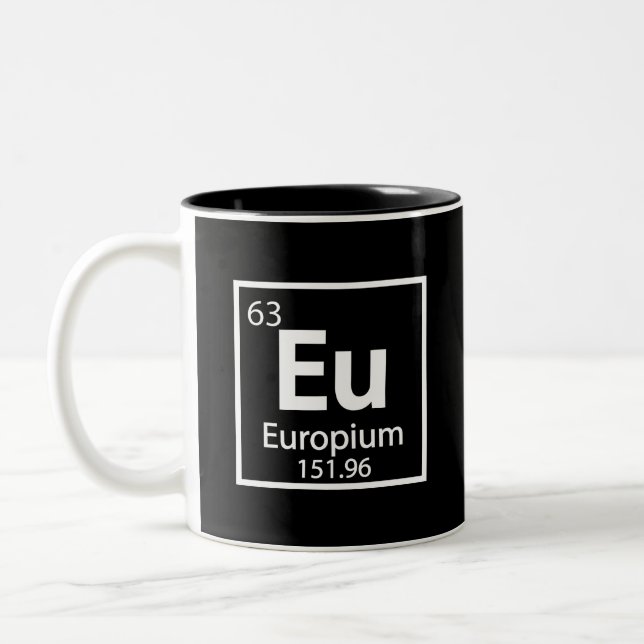 Tasse 2 Couleurs Europium - Europe Science Periodic Table design (Gauche)