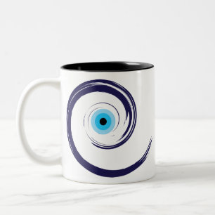 Tasse 2 Couleurs Evil EyeEvil Eye Artistic Blue Greek
