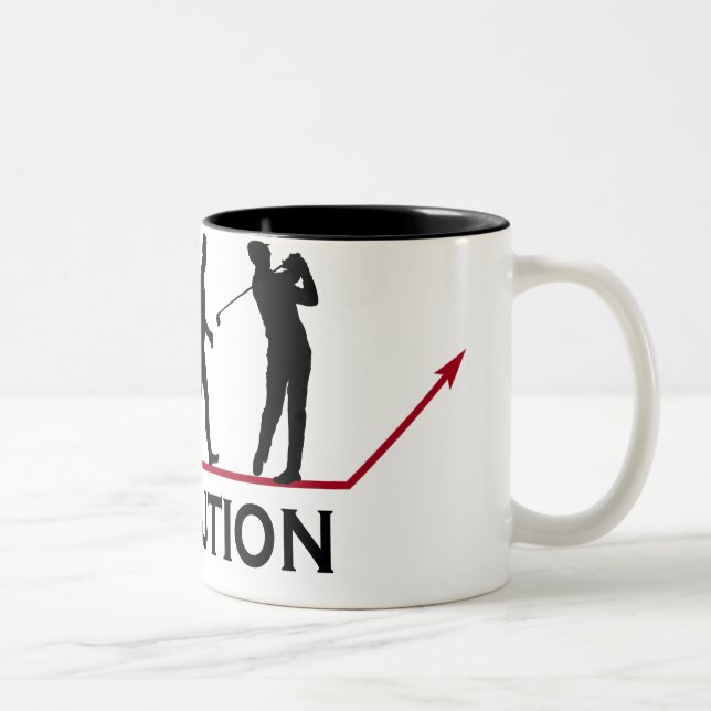 Tasse 2 Couleurs Évolution de golf (Droit)