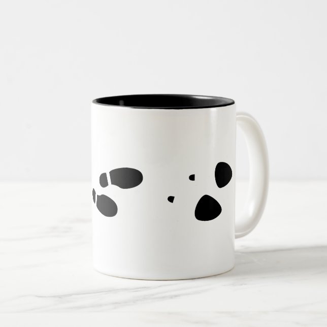 Tasse 2 Couleurs Évolution des empreintes de l'autorité (Devant droit)
