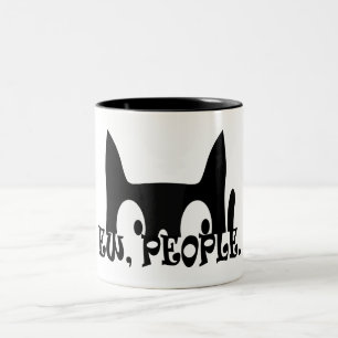 Tasse 2 Couleurs Ew People Drôle Chat Noir